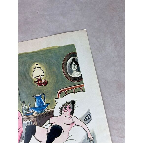 1980s Sexy Adult Cartoon Dinner Vintage Print Ad Poster Pinup Art Magazine Page - Picture 4 of 6